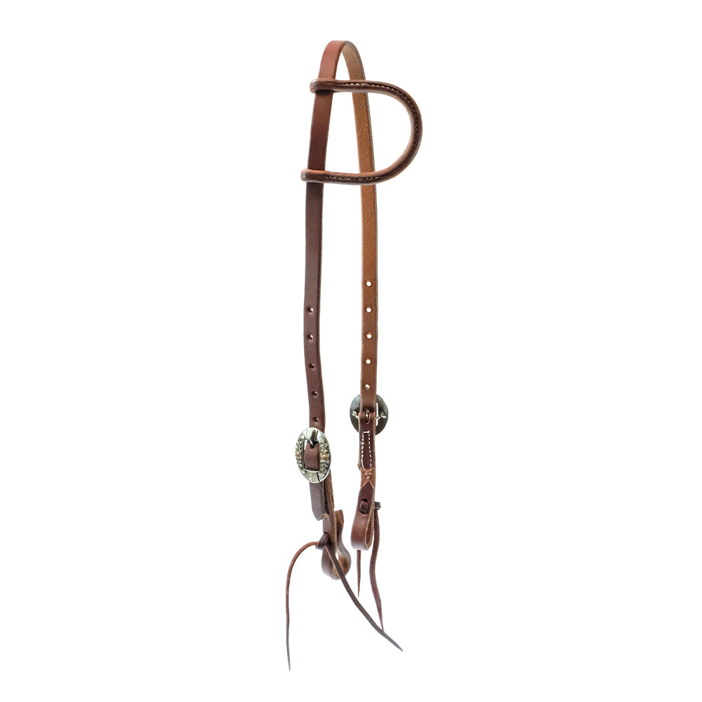 South Texas Tack Tack South Texas Tack Herman Oak with Silver Floral Cart Buckle Slide Ear Headstall