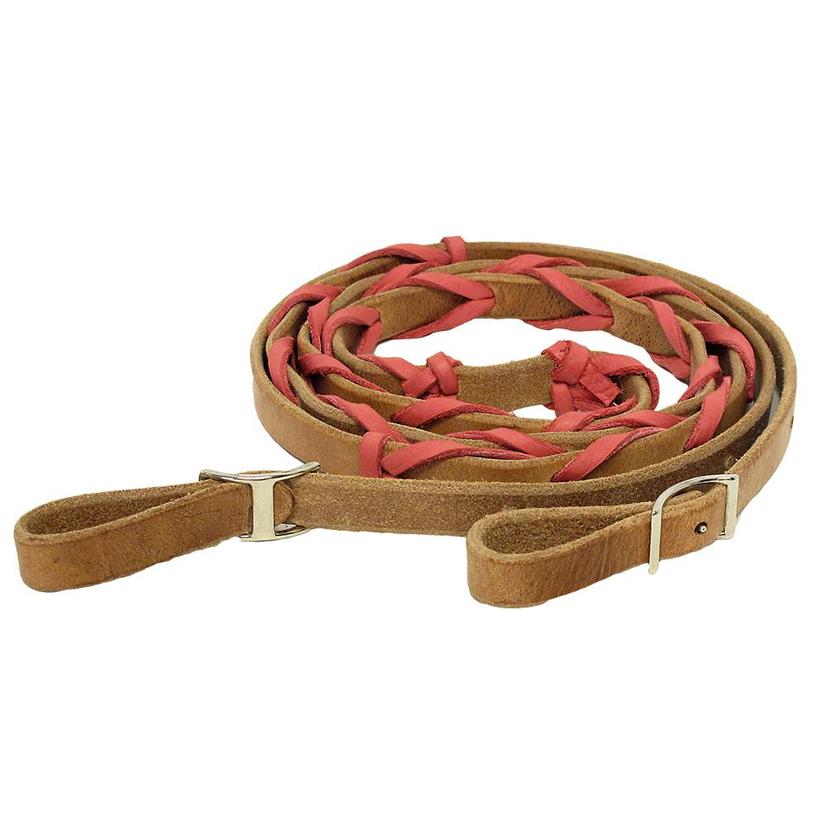 South Texas Tack Tack South Texas Tack Leather Roping Rein w/Colored Lacing