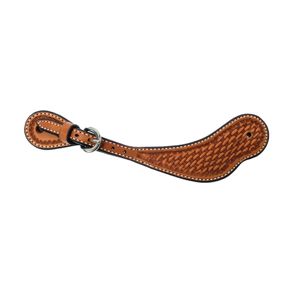 South Texas Tack Tack South Texas Tack Natural Basket Weave Cowboy Spur Strap - Adult