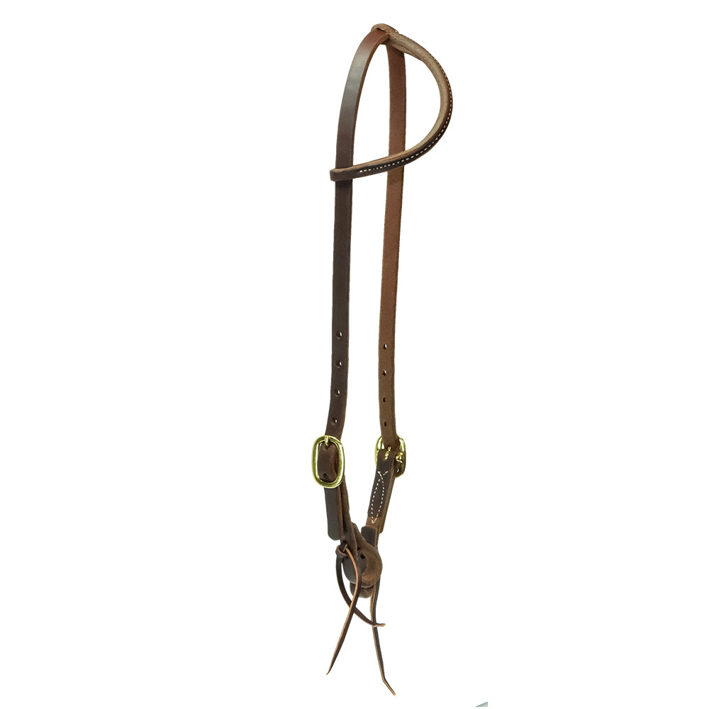 South Texas Tack Tack South Texas Tack Oiled Leather Rolled Slide Ear Headstall 5/8" with Tie Ends
