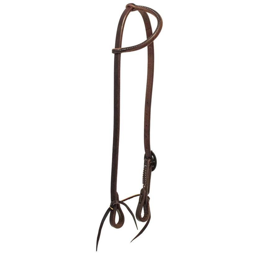 South Texas Tack Tack South Texas Tack Slide Ear Oiled Headstall with Single Floral Buckle 5/8"