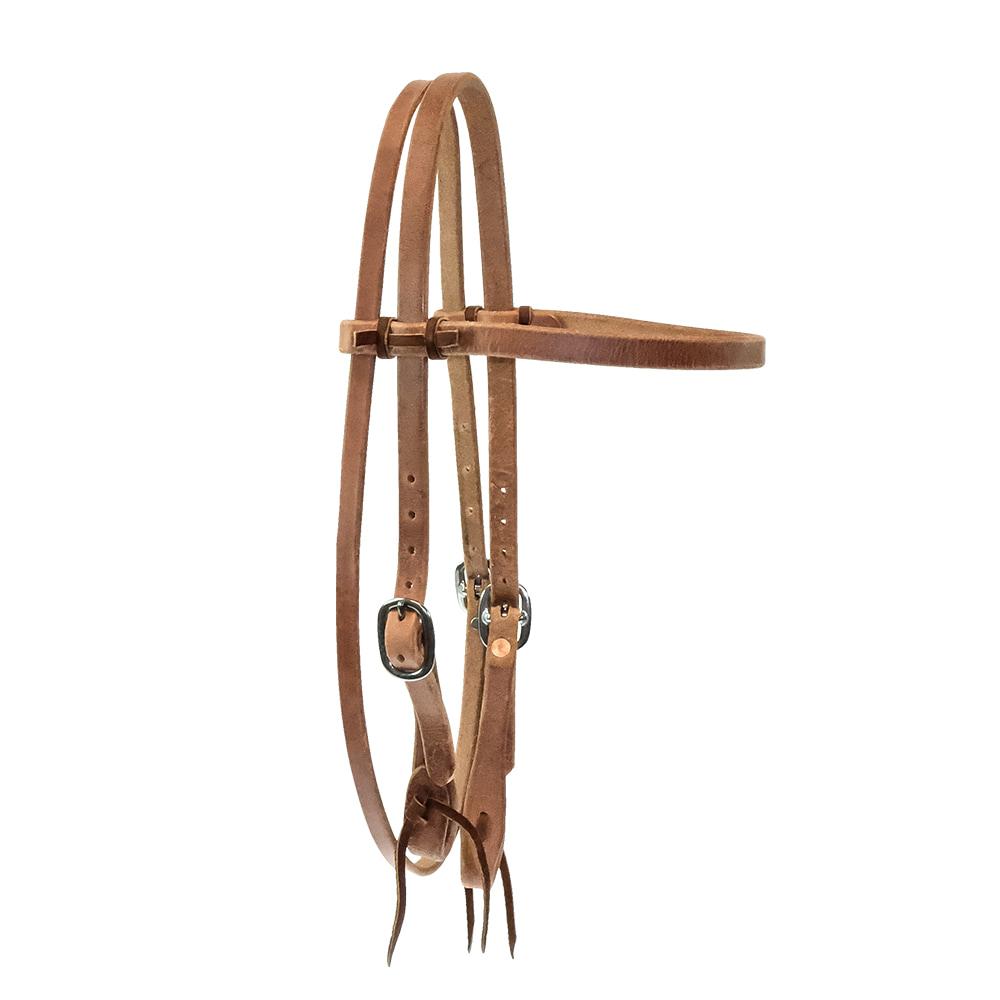 South Texas Tack Tack STT Saddle Shop 5/8" Premium Harness Leather Double Buckle Browband