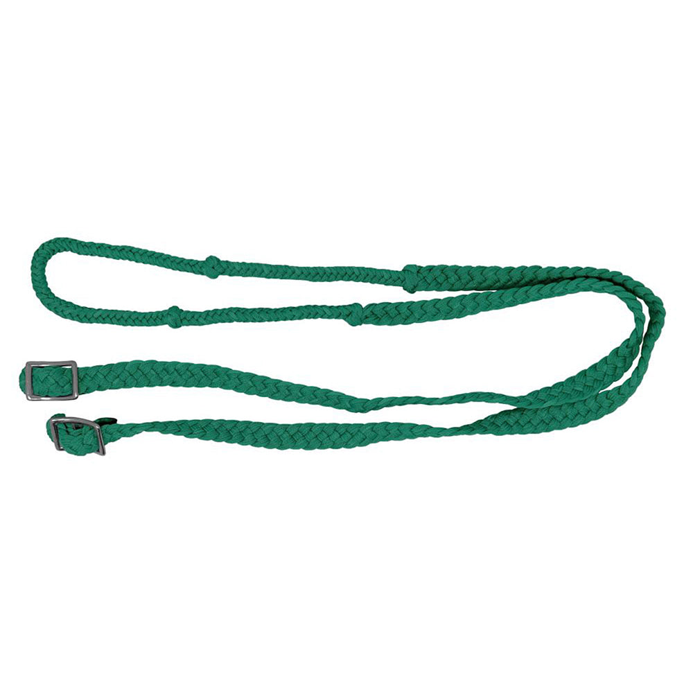 South Texas Tack Tack Teal / 7 Braided Nylon Barrel Rein w Knot