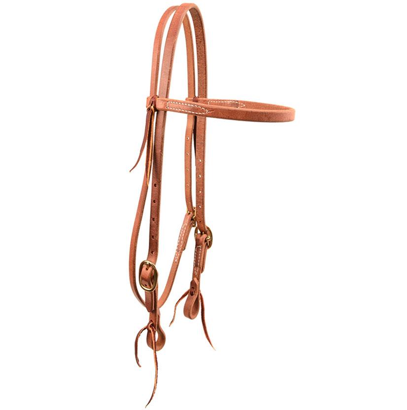 South Texas Tack Tack Unoiled Hermann Oak Leather Browband Headstall