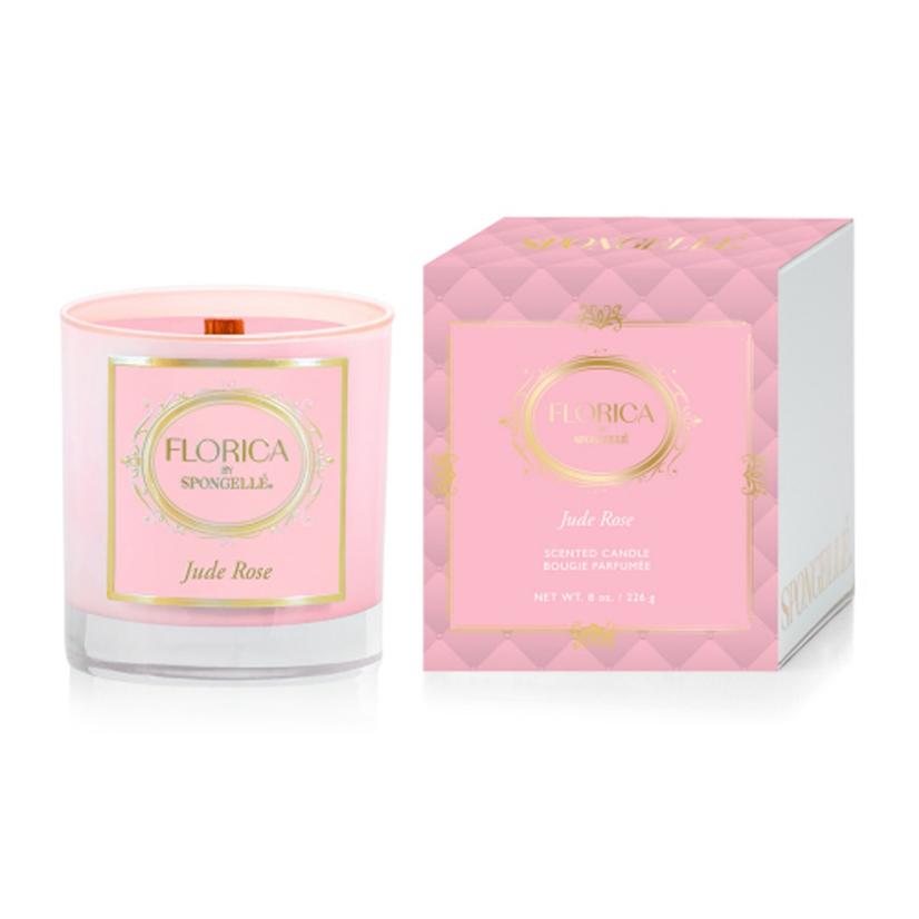 Spongelle Home Decor 8oz / Pink Spongelle Jude Rose Florica Collection Floret Hand Poured Candle 8oz