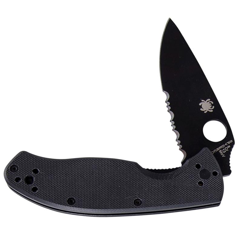 SPYDERCO Knives Spyderco Tenacious G-10 Nonreflective Combination Edge Knife