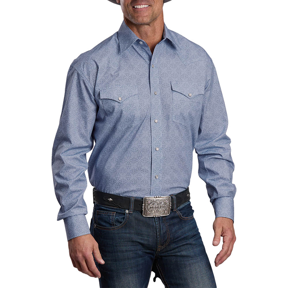 Stetson Apparel & Boots Apparel Long Sleeve Poplin Snap Shirt