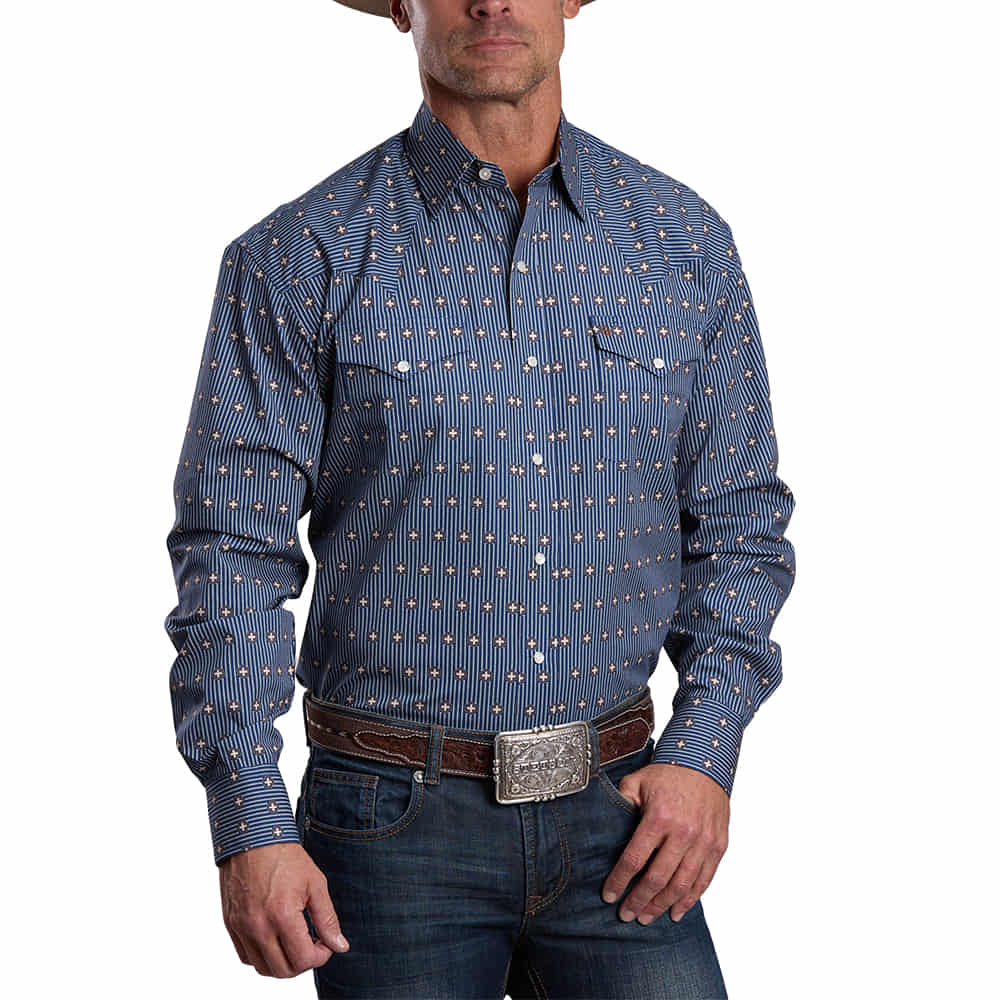 Stetson Apparel & Boots Apparel Long Sleeve Poplin Snap Shirt