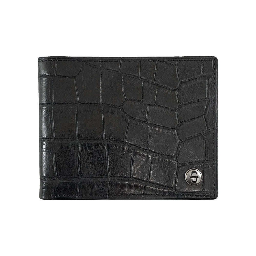 Stetson Apparel & Boots Other OS Stetson Black Top Grain Croco Embossed Leather Bifold Men's Wallet