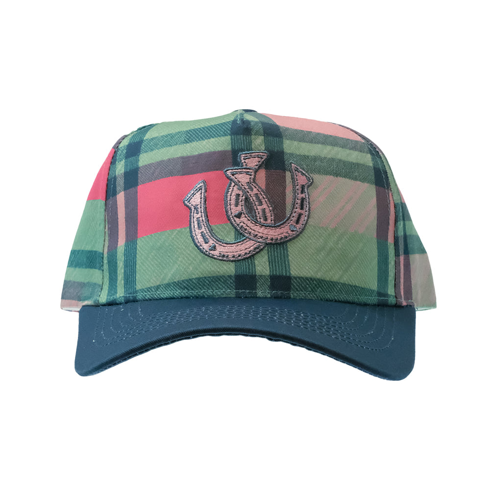 Summer Tees Hats Summer Tees Plaid Horseshoe Canvas Cap