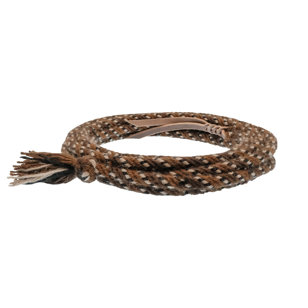 T3 Weavers LLC Tack T3 Weaver LLC 6 Strand Brown, Beige and Black Mane Hair Mecate Rein