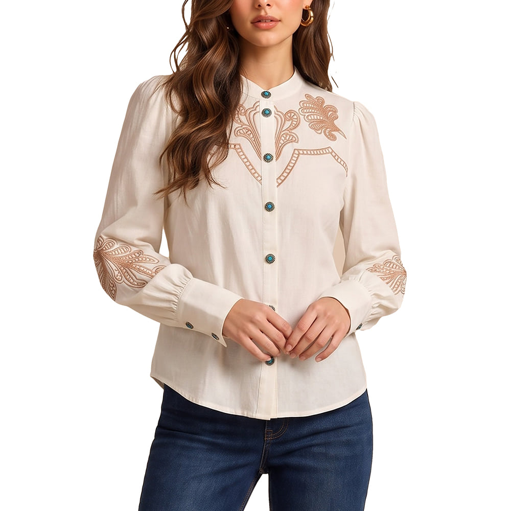 Taelynn Apparel Cream Multi Long Sleeve