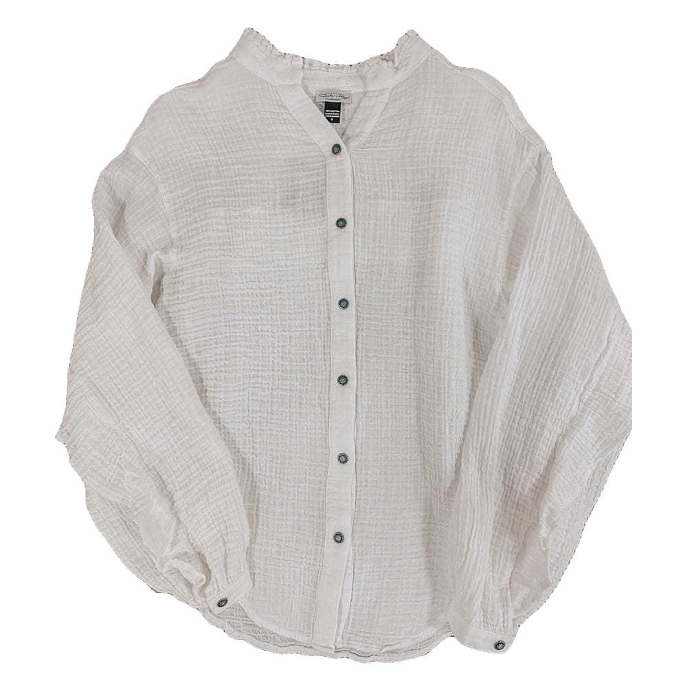 Tasha Polizzi Apparel Tasha Polizzi White Marina Long Sleeve Women's Blouse