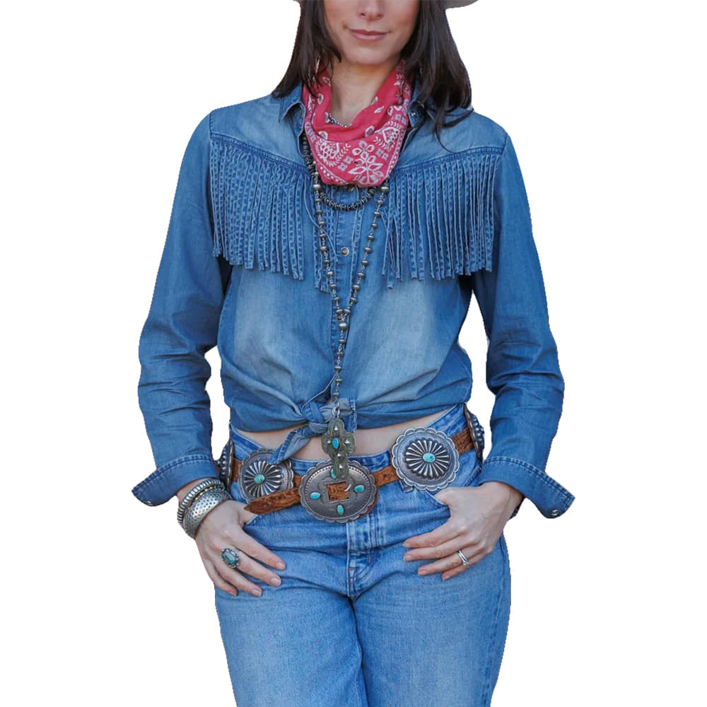 Tasha Polizzi Apparel Tasha Polizzi Women's Long Sleeve Denim Hart Shirt