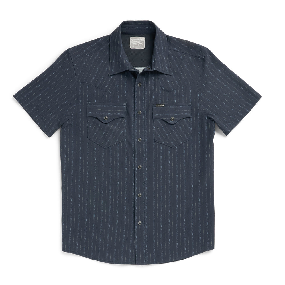 Tecovas Apparel Mens Performance Western Pearl Snap Short Sleeve