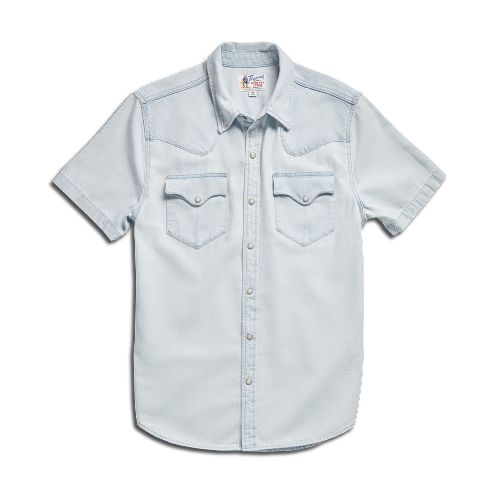 Men's Ultra Light Denim Short Sleeve Snap Shirt by Tecovas