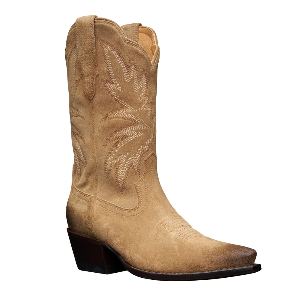Tecovas Footwear Tecovas Ladies Sadie Suede Toasted Almond Snip Toe Boot