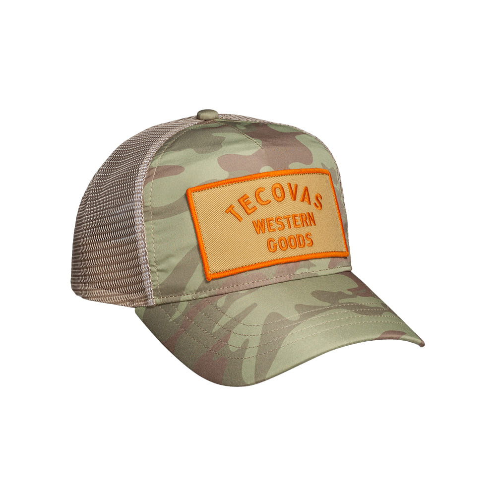 Tecovas Hats Tecovas Western Goods Patch Camo and Khaki Trucker Cap