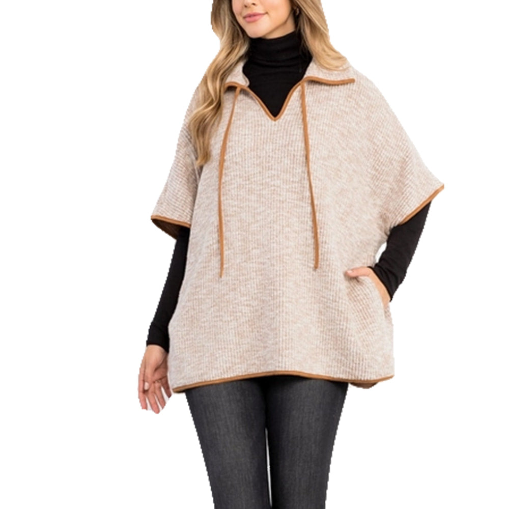 Thml Clothing Apparel Thml Clothing Women's Sleeveless Collared Poncho