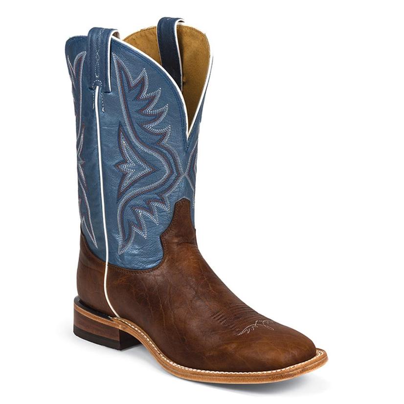 Tony Lama Boots Footwear Tony Lama Mens Americana Pecan Bison Square Toe Boots