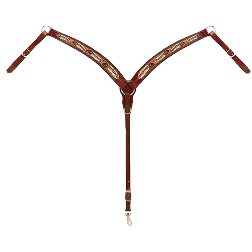 Turquoise Cross Tack Light Oil / 1.75 Turquoise Cross Coco Feather 1 3/4" Contoured Breast Collar