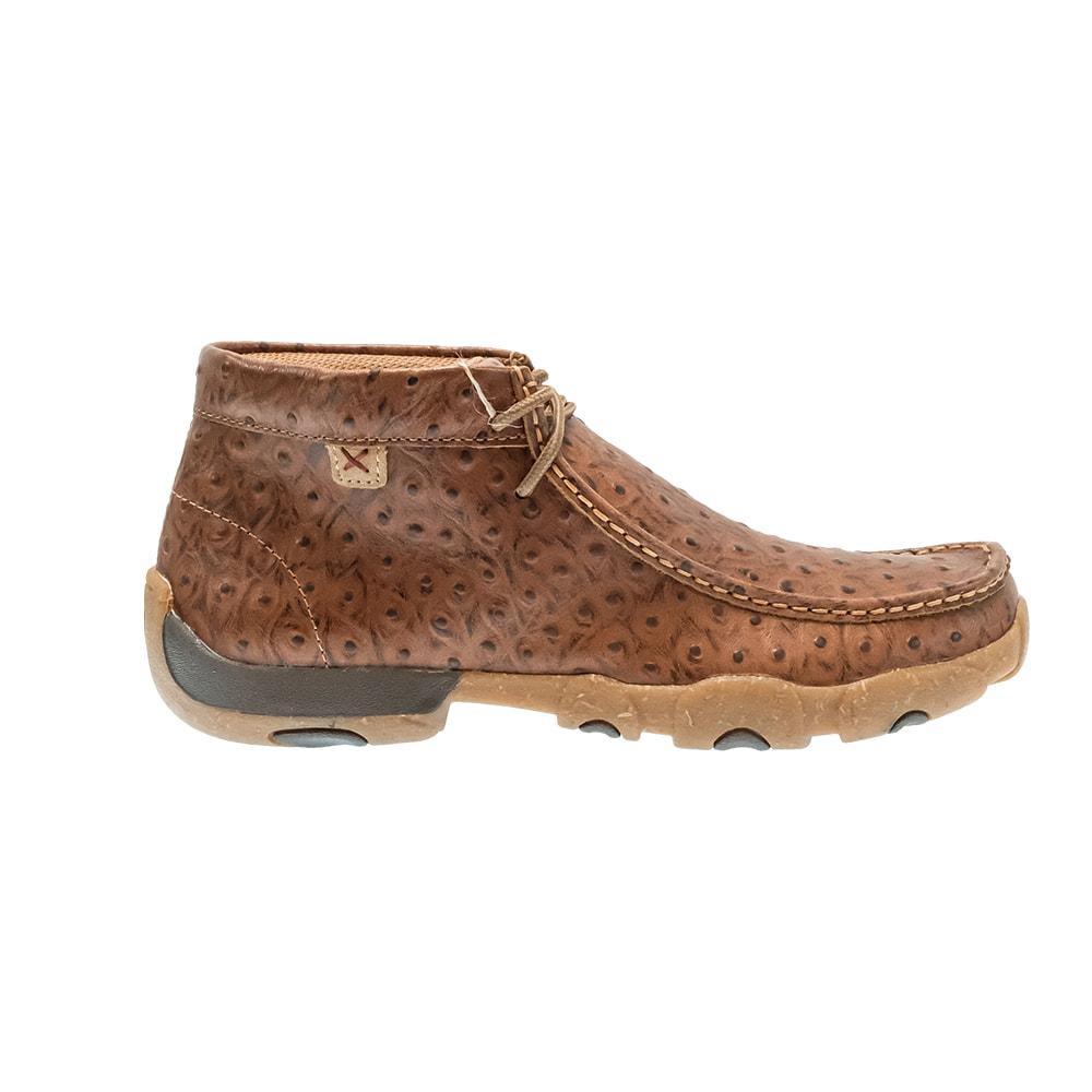 Twisted X Boots Footwear Twisted X Men's Cognac Ostrich Chukka Driving Moc Shoe