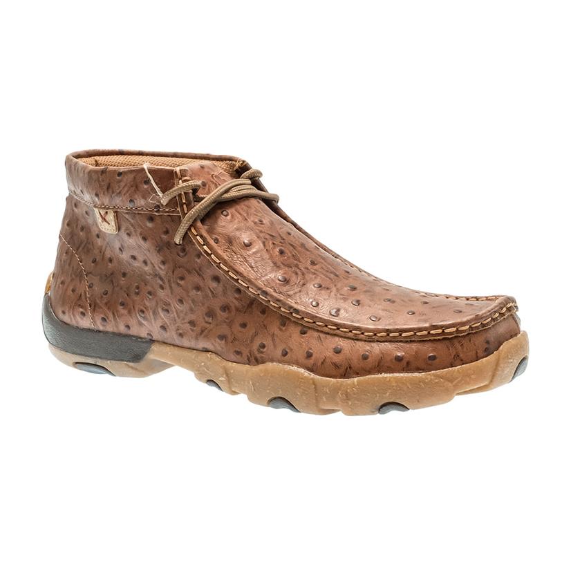 Twisted X Boots Footwear Twisted X Men's Cognac Ostrich Chukka Driving Moc Shoe