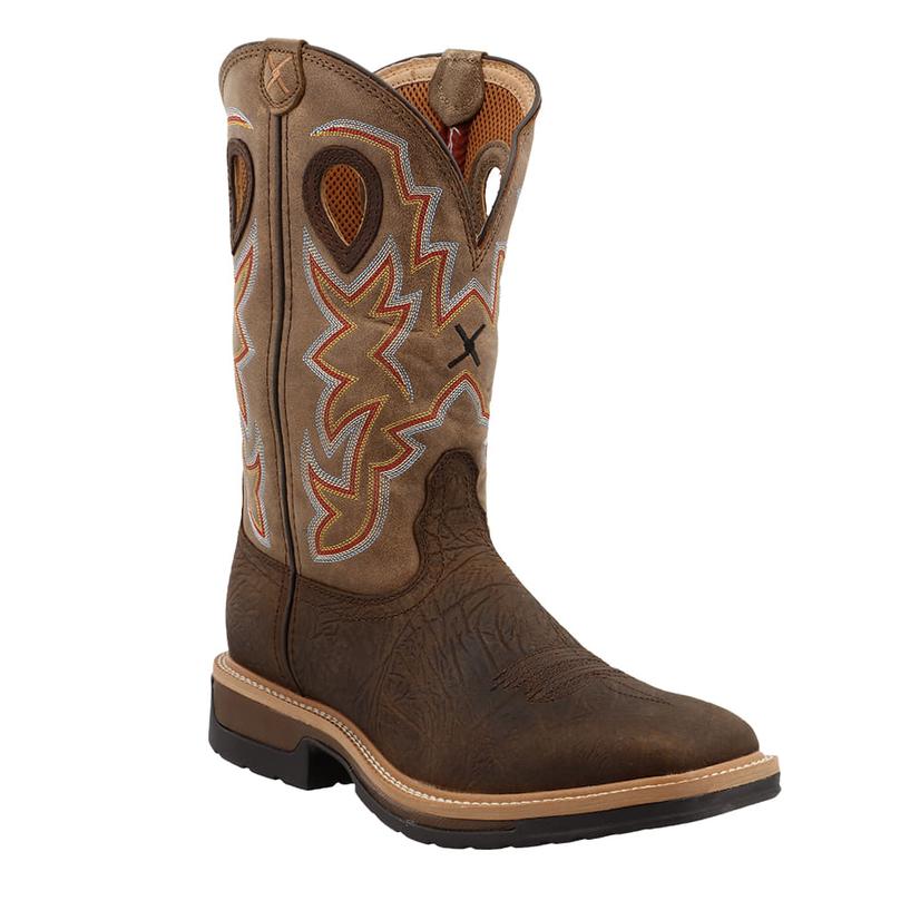 Twisted X Boots Footwear Twisted X Mens Lite Work Taupe Pull On Soft Toe Boot