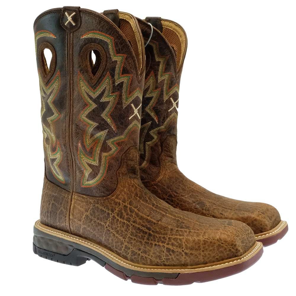 Tan Safety Toe Men's Work Boots by Twisted X