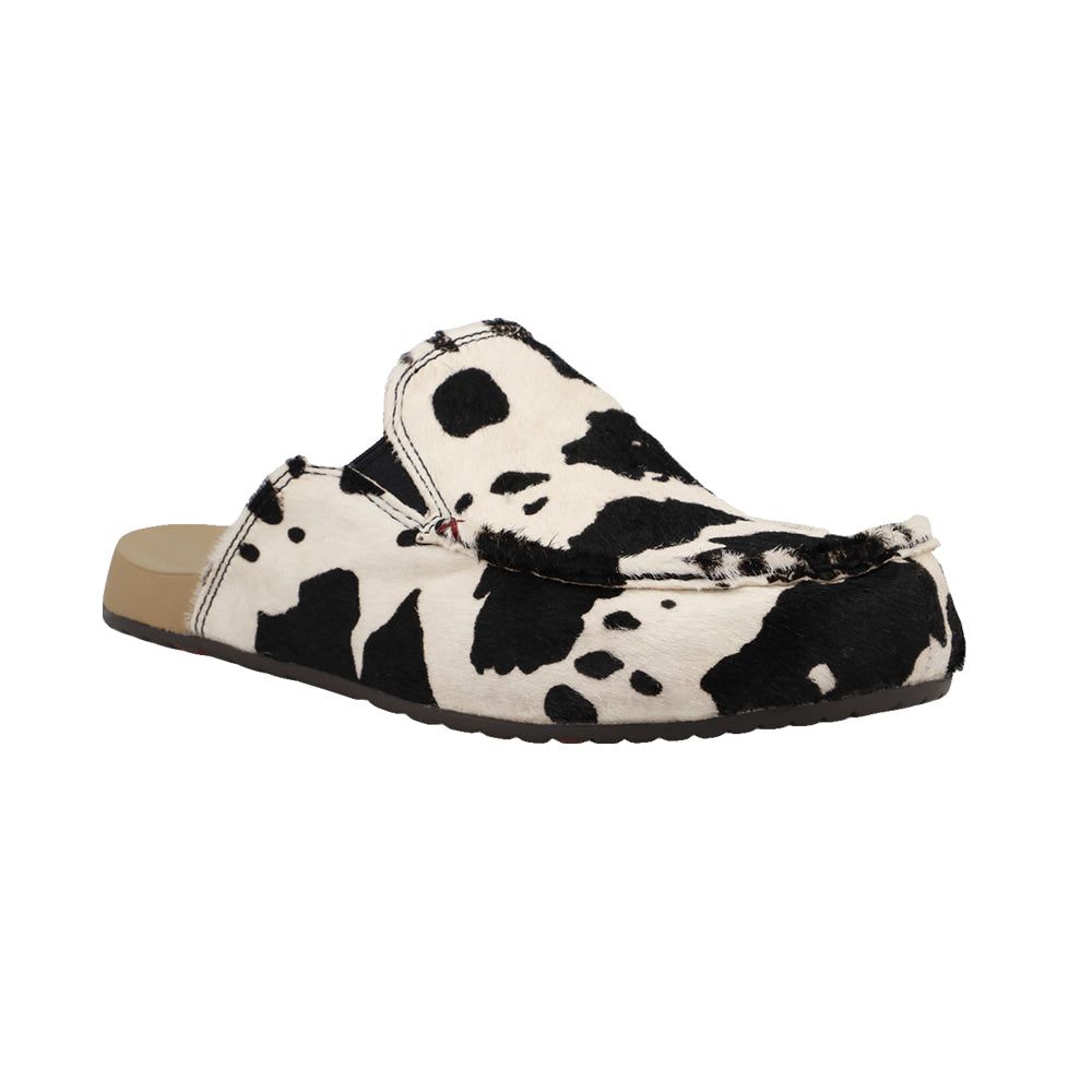 Twisted X Boots Footwear Twisted X Women's Black and White Cowhide Mule Shoe