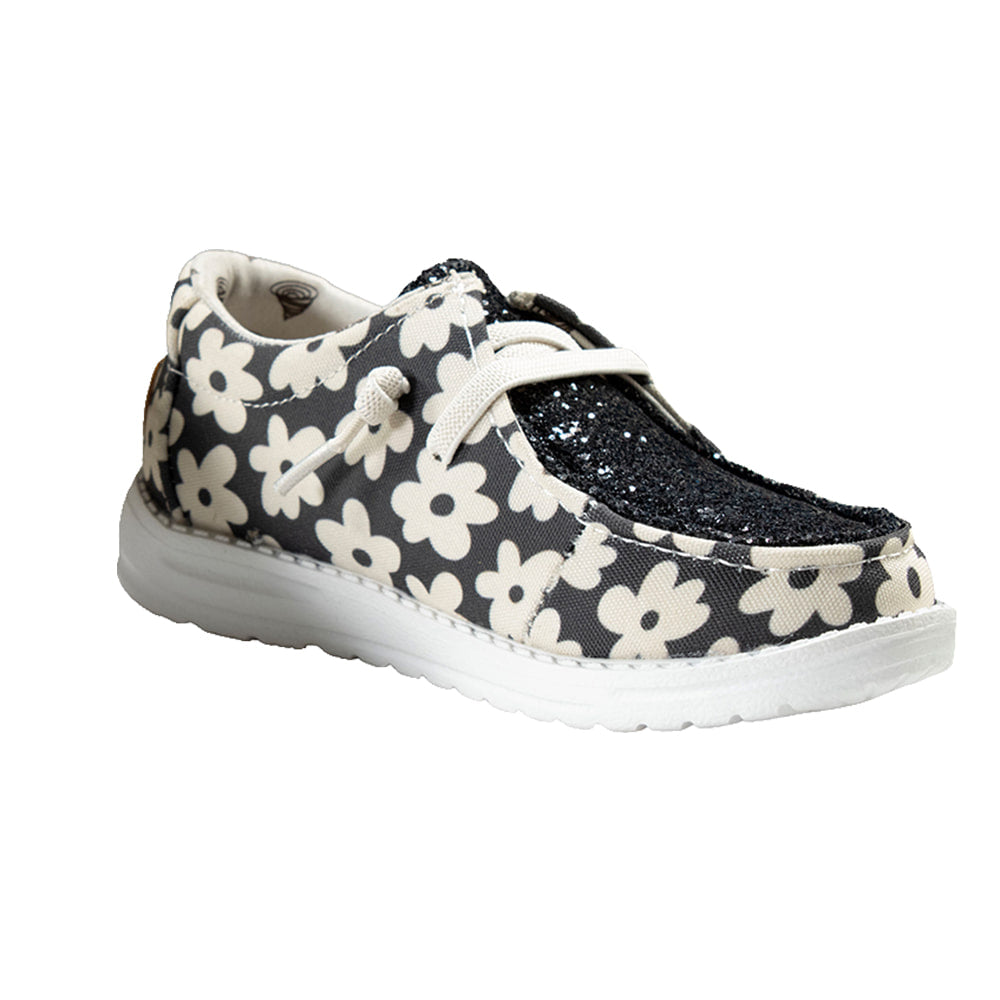 Twister Footwear Twister Daisy Style Girls Children Casual Black Shoe
