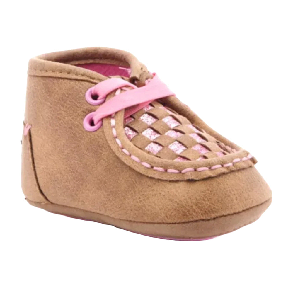 Twister Footwear Twister Lauren Baby Bucker Casual Pink and Tan Shoe