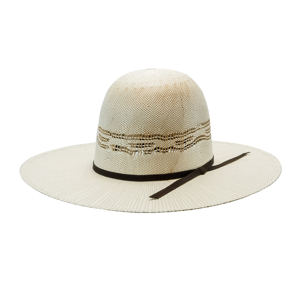 Twister Hats Twister Bangora 4" Brim Ivory And Tan Open Crown Youth Straw Hat