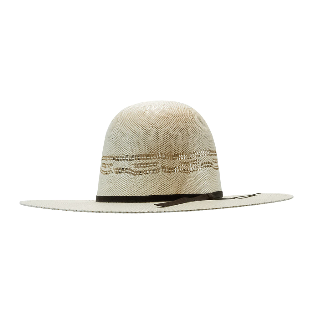 Twister Hats Twister Bangora 4" Brim Ivory And Tan Open Crown Youth Straw Hat