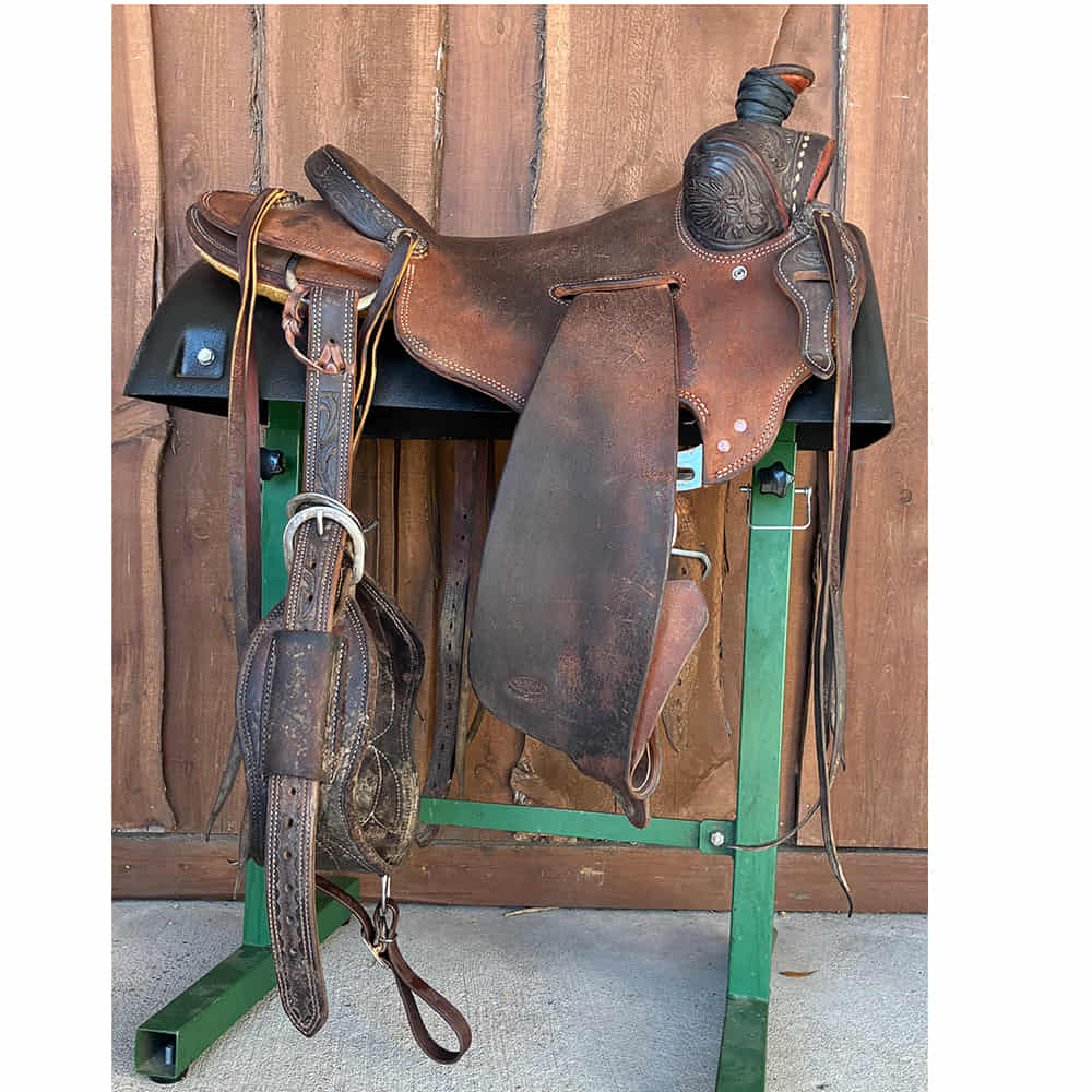 Used Saddles Saddles Cowperson Tack 16" Rough Out and Floral Tool Used Will James Saddle