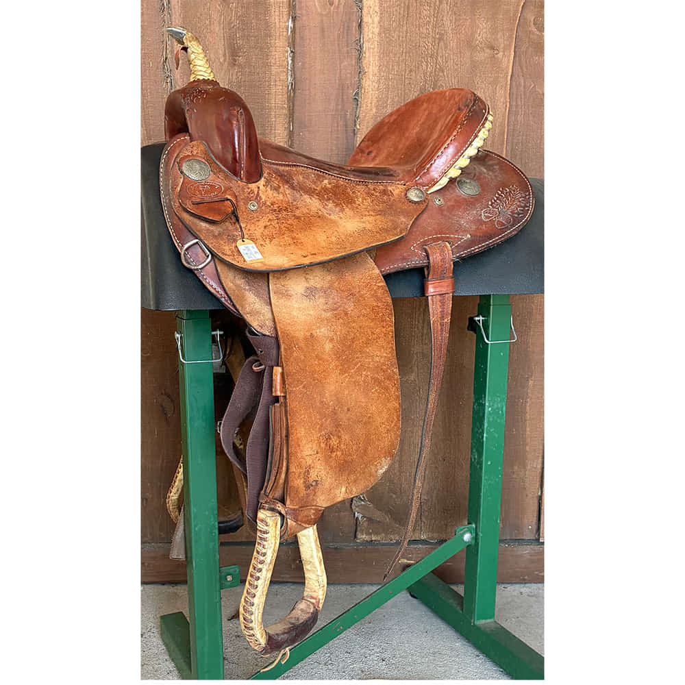 Used Saddles Saddles Dakota Saddlery 15" Half Slick Out Half Rough Out Used Barrel Saddle