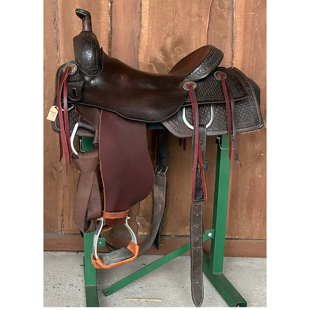 Used Saddles Saddles Teskey 16" Half Slick Out Half Windmill Tool Used Ranch Cutting Saddle