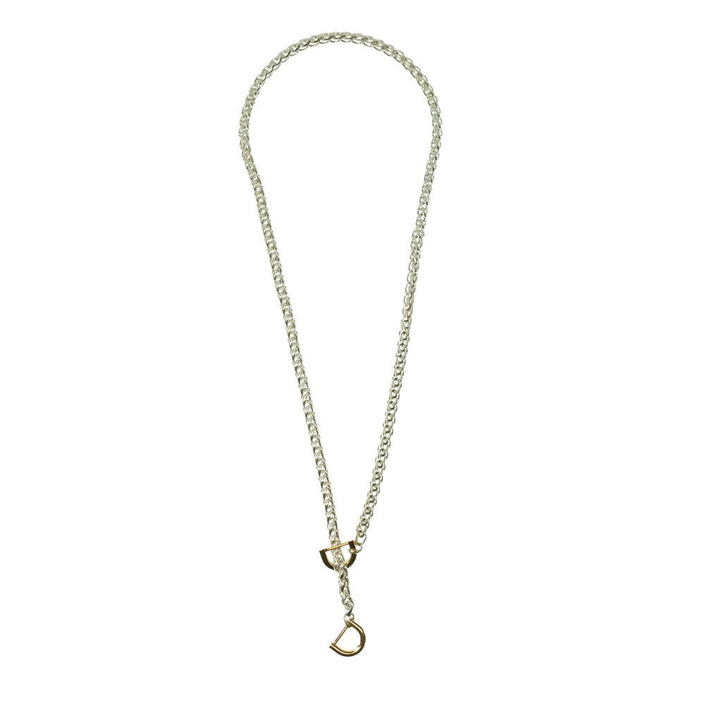 V2 Designs Jewelry V2 Designs Silver Chain and Stirrup Lariat Necklace