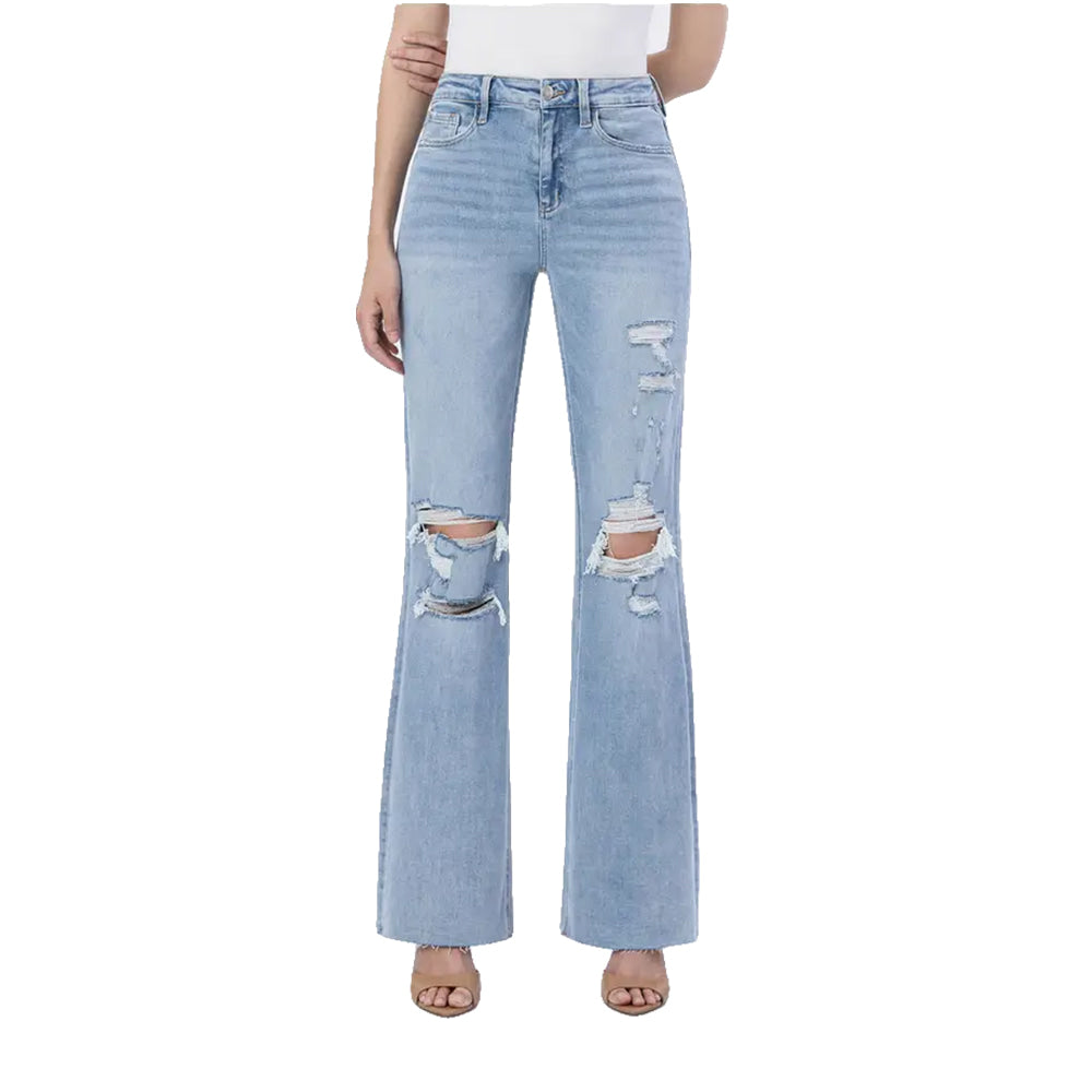 Vervet Apparel Vervet 90s Vintage Super High Rise Jet Lag Wash Women's Flare Jeans