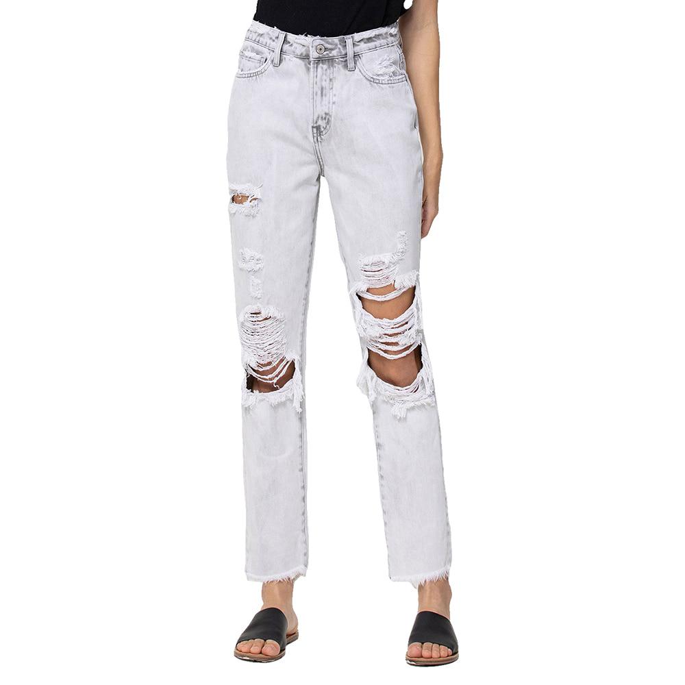 Vervet Apparel Vervet All Mine Distressed Rigid Mom Jeans