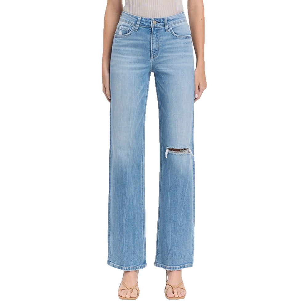 Vervet Apparel Vervet Women's Light Distressed Literary High Rise Slim Jeans