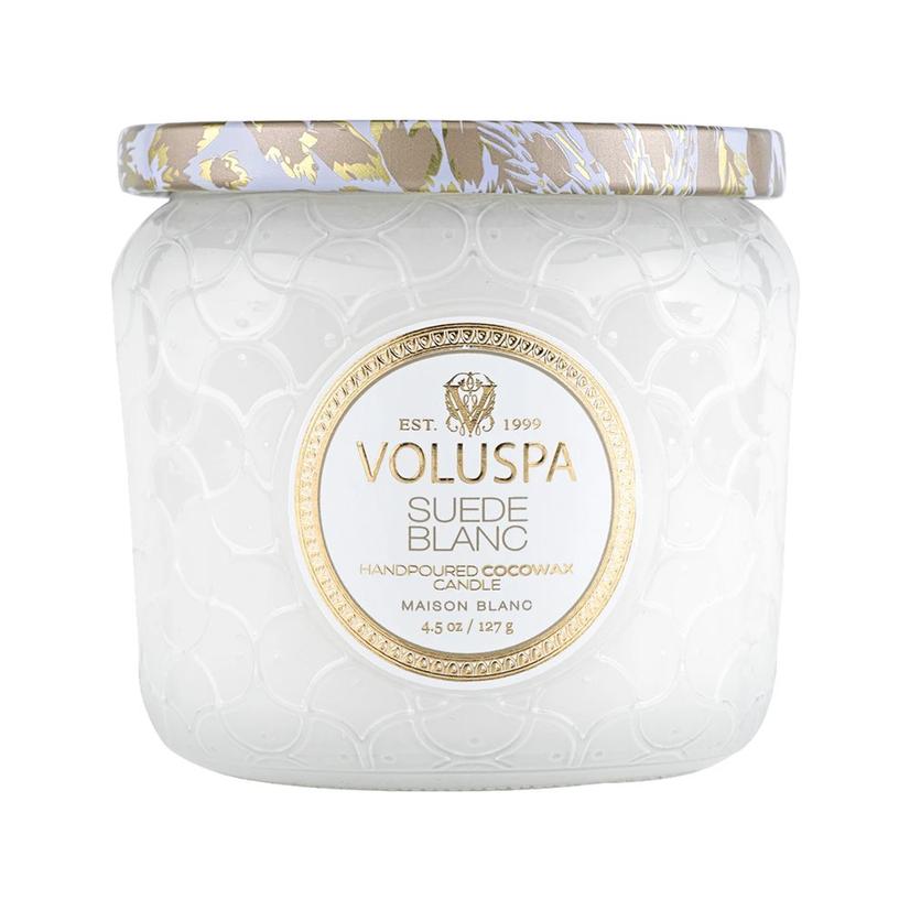 Voluspa Home Decor 4.5oz / White Voluspa Suede Blanc Petite Jar Candle 4.5oz