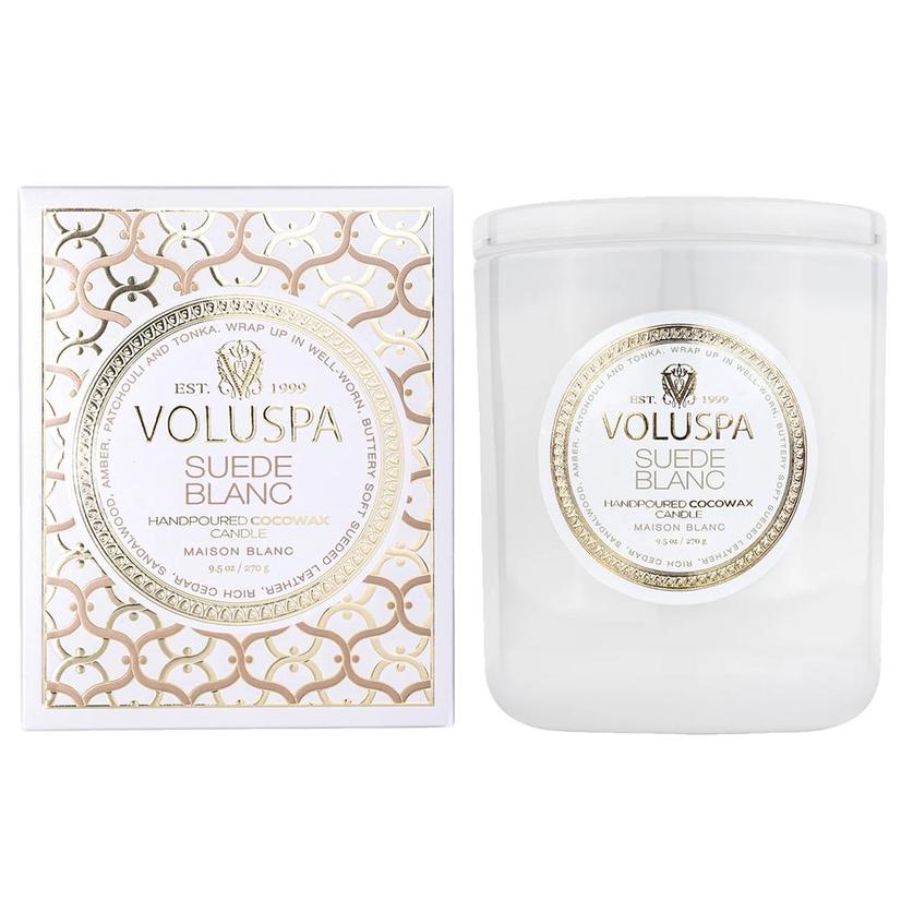 Voluspa Home Decor 9.5oz / White Voluspa Suede Blanc Classic Candle 9.5oz