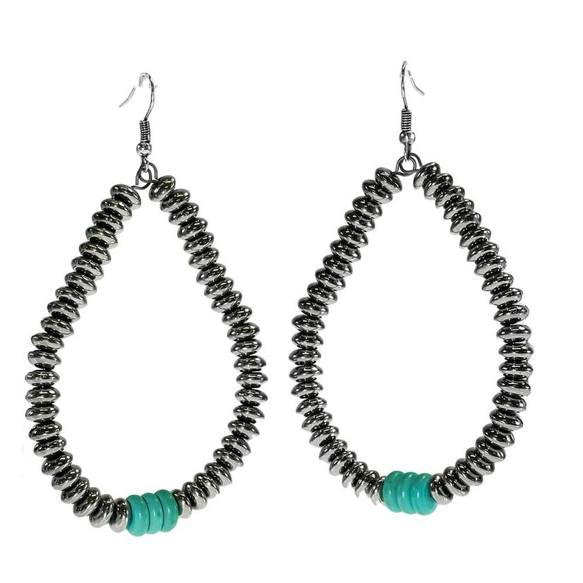 West and Co Jewelry Silver / Osfa Silver and Turquoise Bead Loop Earrings