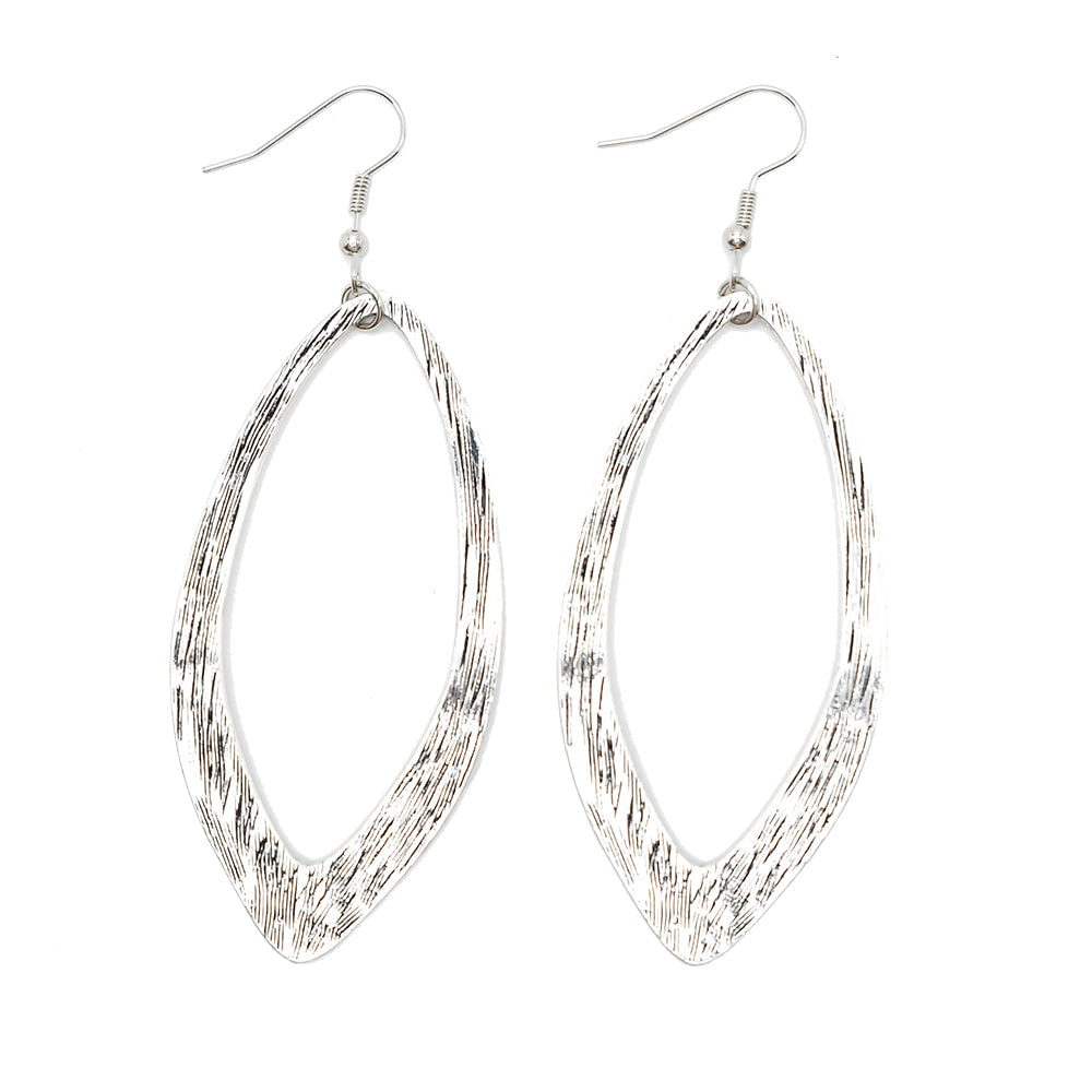West and Co Jewelry Silver West and Co. Large Wavy Cut Out Silver Earrings