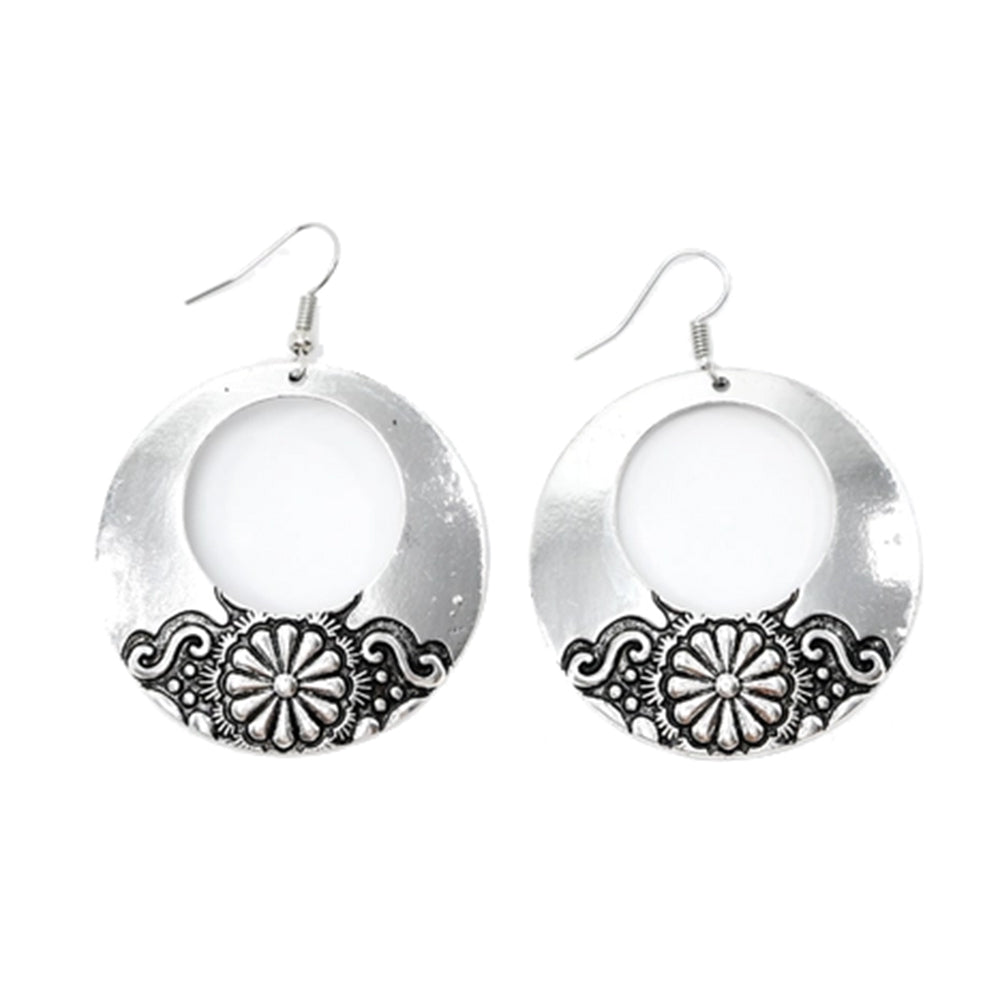 West and Co Jewelry Silver West and Co. Silver Circular Stamped Earrings
