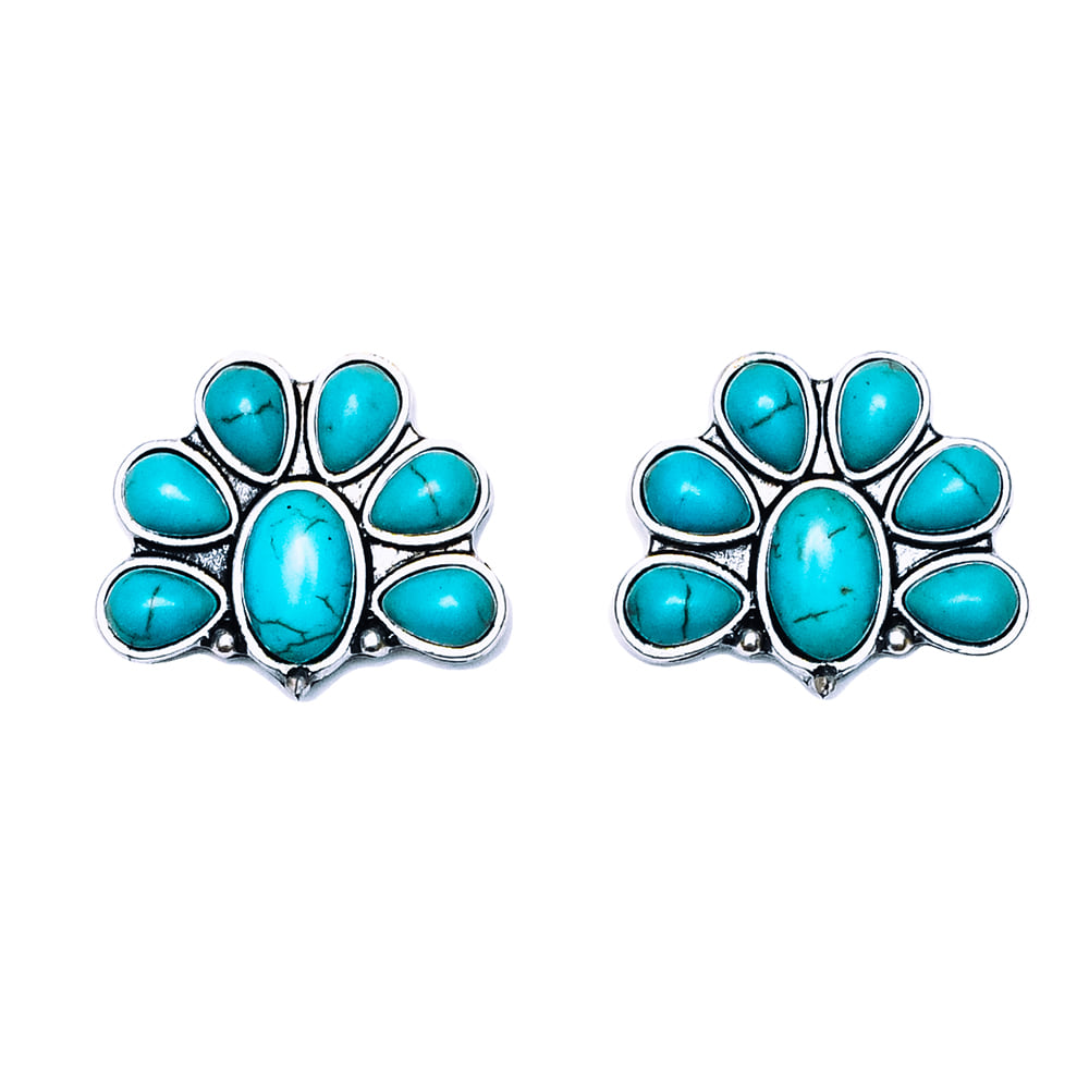 West and Co Jewelry Turquoise Turquoise Teardrop Stone Earrings