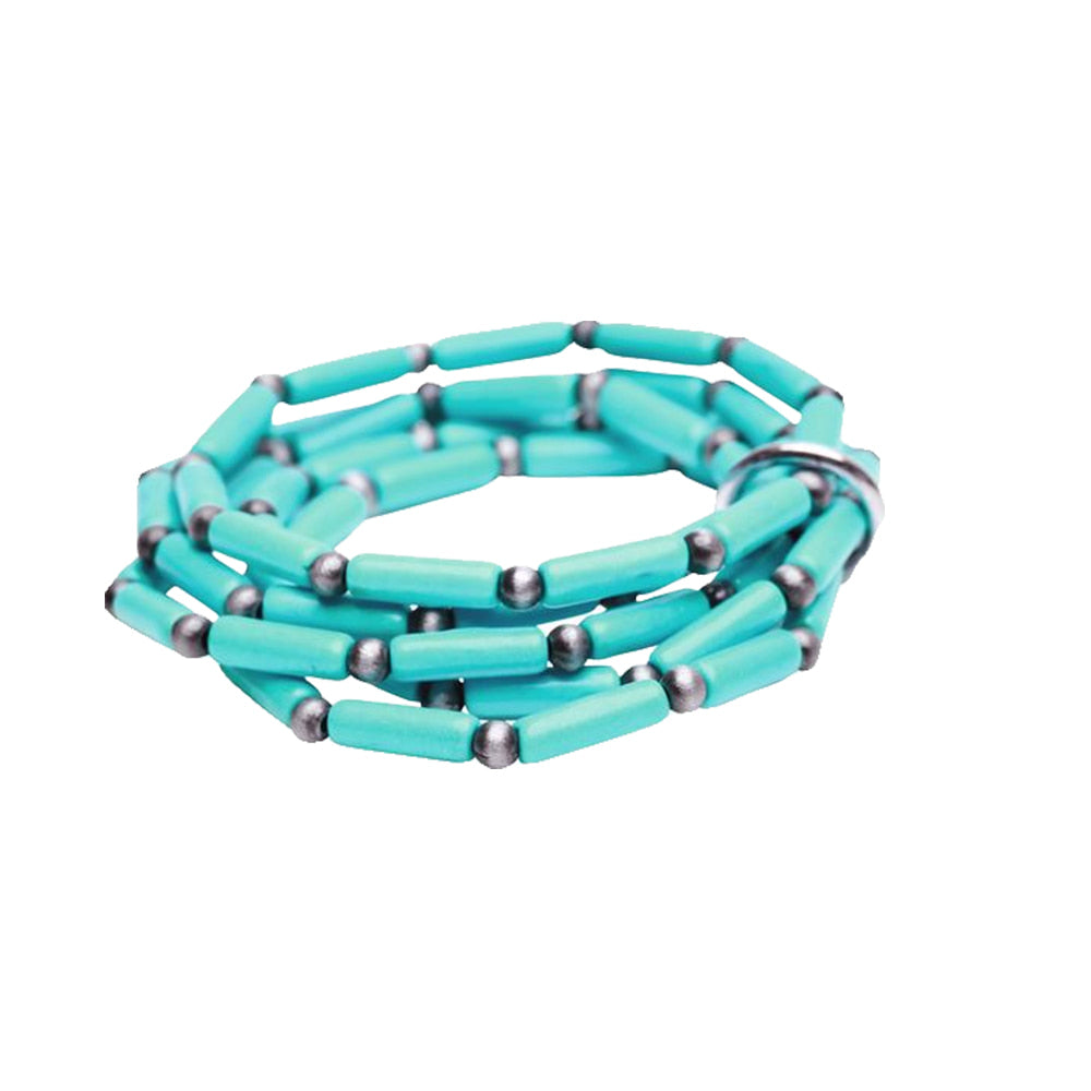 West and Co Jewelry Turquoise West and Co Faux Navajo And Turquoise Tube Bead Stretch Bracelet