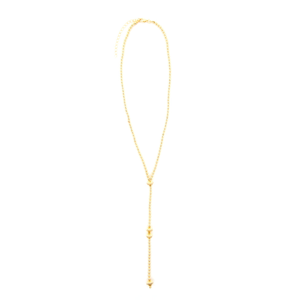West and Co Jewelry West and Co 18K Gold Plated Beaded 18" Y Necklace with 5" Tail