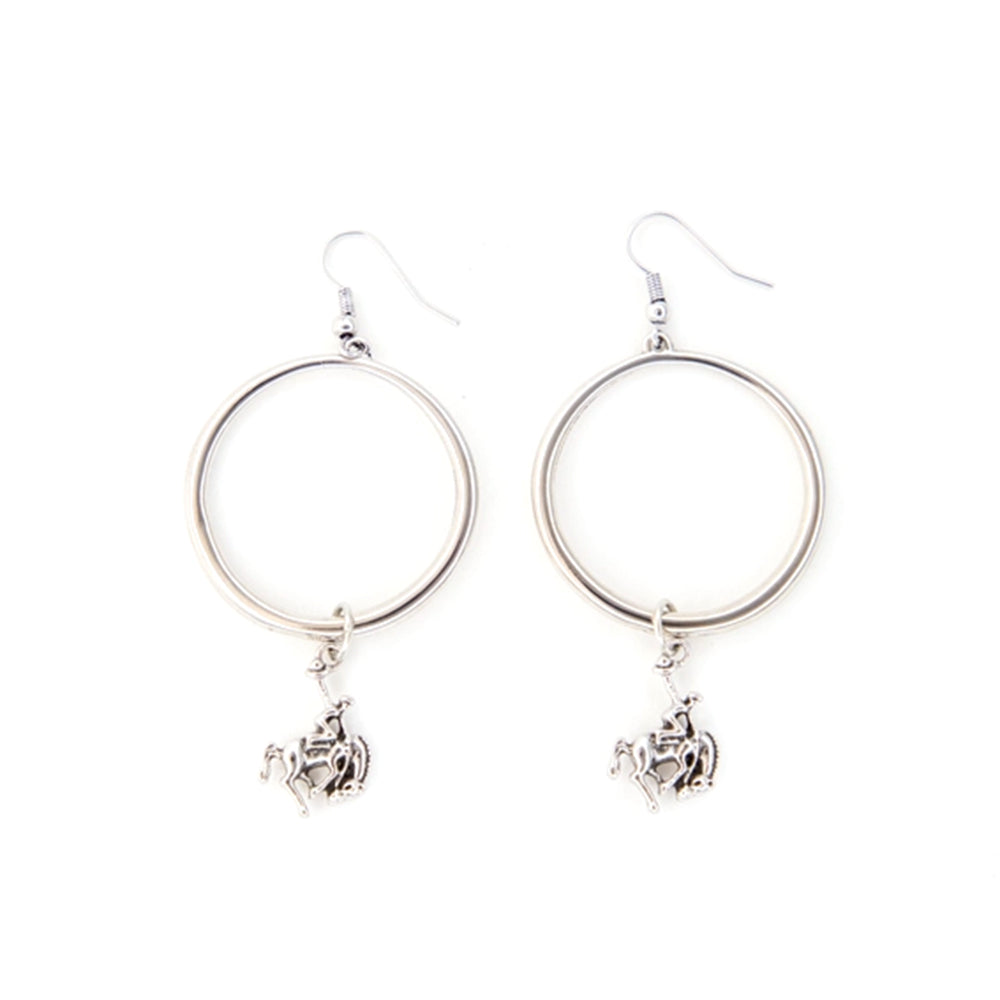 West and Co Jewelry West and Co 18K Gold Plated Bucking Horse on Hoop Earrings
